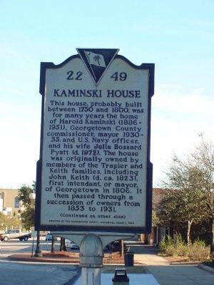 Kaminski House Marker, Side One image. Click for full size.