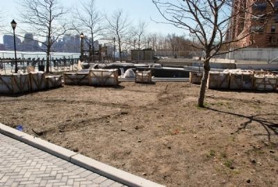 Alternate view of construction material. the NYC skyline can be seen in the background.. Click for full size. Alternate view of construction material. the NYC skyline can be seen in the background. image. Click for full size.