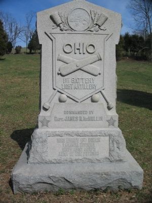 1st Battery, Ohio Light Artillery Monument. Click for full size. 1st Battery, Ohio Light Artillery Monument image. Click for full size.