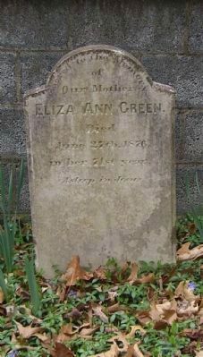 Center Headstone; Eliza Ann Green. Click for full size. Center Headstone; Eliza Ann Green image. Click for full size.