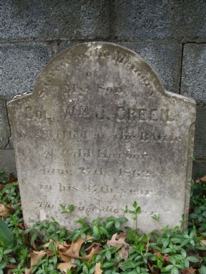 Headstone on far right; Col. Wm J. Green. Click for full size. Headstone on far right; Col. Wm J. Green image. Click for full size.