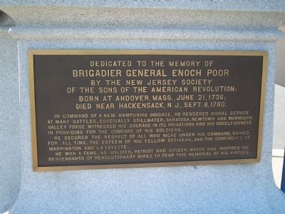 Brigadier General Enoch Poor Marker image. Click for full size.