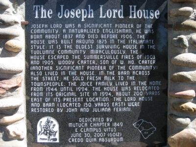 The Joseph Lord House Marker image. Click for full size.