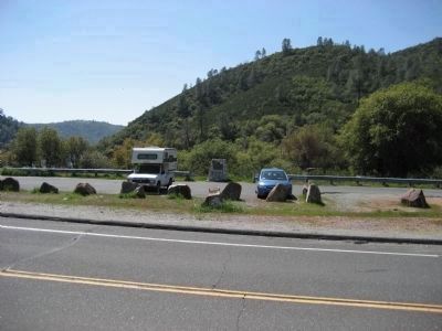 <i>Parrott's Ferry</i> area and Mark Twain Bret Harte Trail Marker image. Click for full size.