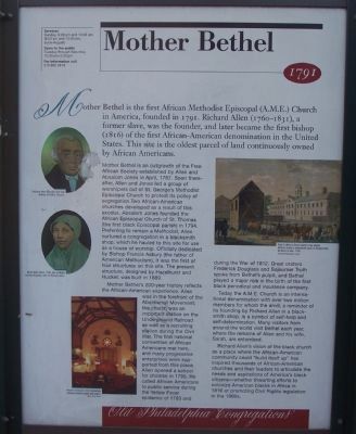 Mother Bethel Marker image. Click for full size.