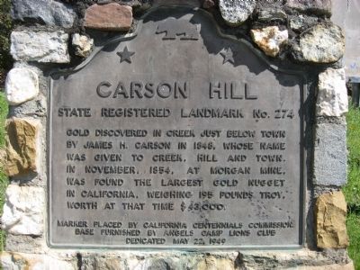 Carson Hill Marker image. Click for full size.
