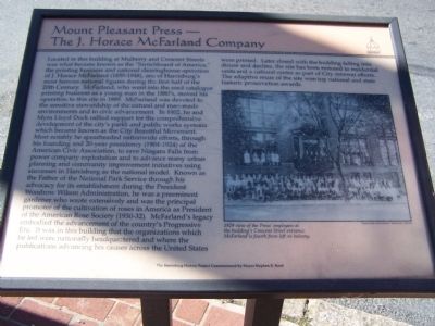 Mount Pleasant Press - The J. Horace McFraland Company Marker image. Click for full size.