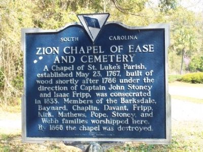 Zion Chapel of Ease and Cemetery Marker image. Click for full size.