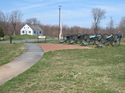 Set of Interpretive Markers near the Artillery Display image. Click for full size.