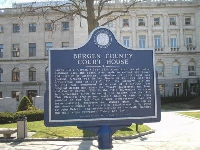 Bergen County Court House Marker image. Click for full size.