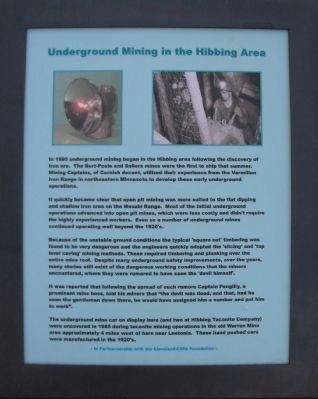 Underground Mining in the Hibbing Area Marker image. Click for full size.