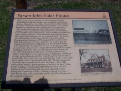 Parson John Elder House Marker image. Click for full size.