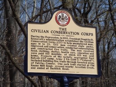 The Civilian Conservation Corps Marker. Click for full size. The Civilian Conservation Corps Marker image. Click for full size.