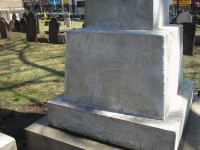 Closeup of Hannah Caldwell's Grave Stone image. Click for full size.