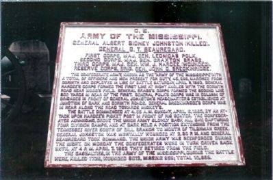 C.S. Army Of The Mississippi Marker. Click for full size. C.S. Army Of The Mississippi Marker image. Click for full size.
