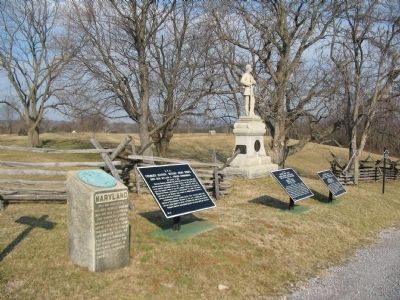 Monuments and Markers on the Northern End of the Sunken Road image. Click for full size.