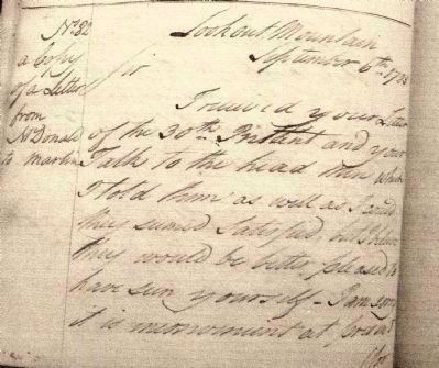 Beginning of Letter from James McDonald to Col. Martin image. Click for full size.