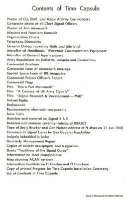 List of items interred image. Click for full size.