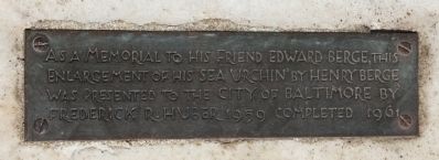 Memorial To Edward Berge Marker. Click for full size. Memorial To Edward Berge Marker image. Click for full size.