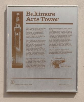 Baltimore Arts Tower Marker image. Click for full size.