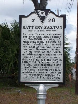 Battery Saxton Marker, side 2 image. Click for full size.