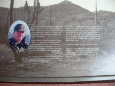 Close-up of information board in front of Visitor Center image. Click for full size.