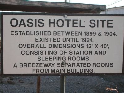 Oasis Hotel Site Marker. Click for full size. Oasis Hotel Site Marker image. Click for full size.