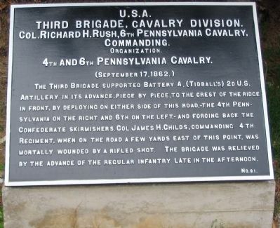 3rd Brigade, Cavalry Division Tablet image. Click for full size.
