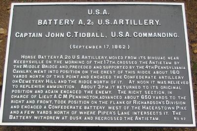 Battery A, 2nd U.S. Artillery Tablet. Click for more information. Battery A, 2nd U.S. Artillery Tablet image. Click for more information.