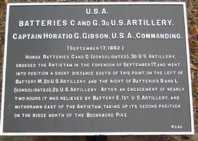 Batteries C and G, 3rd U.S. Artillery Tablet image. Click for full size.
