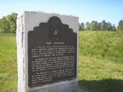 Fort Stedman Marker. Click for full size. Fort Stedman Marker image. Click for full size.