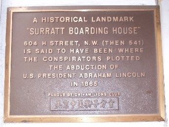 "Surratt Boarding House" Marker image. Click for full size.