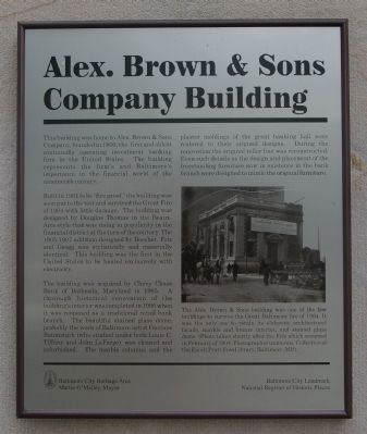 Alex. Brown & Sons Company Building Marker image. Click for full size.