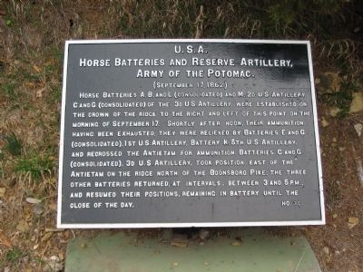 Horse Batteries and Reserve Artillery Tablet image. Click for full size.