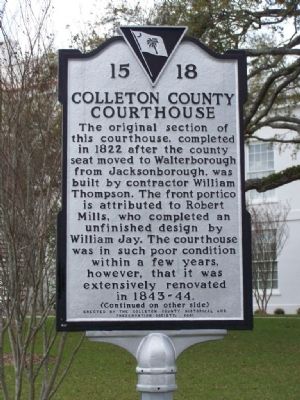 Colleton County Courthouse Marker image. Click for full size.
