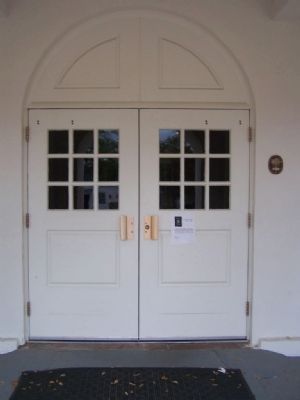 National Register of Historic Places Plaque seen to right of door image. Click for full size.