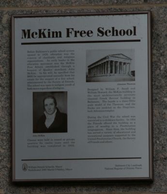McKim Free School Marker. Click for full size. McKim Free School Marker image. Click for full size.