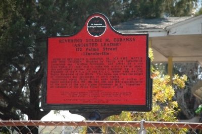 Reverend Goldie M. Eubanks Marker. Click for full size. Reverend Goldie M. Eubanks Marker image. Click for full size.