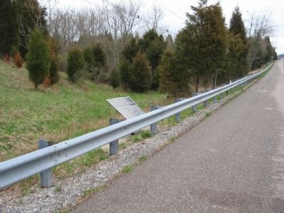 Tablet Protected by the Rails of West Bound Boonsboro Pike. Click for full size. Tablet Protected by the Rails of West Bound Boonsboro Pike image. Click for full size.