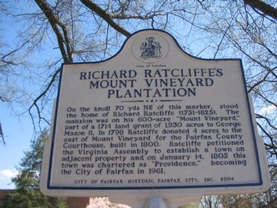 Richard Ratcliffe's Mount Vineyard Plantation Marker. Click for full size. Richard Ratcliffe's Mount Vineyard Plantation Marker image. Click for full size.