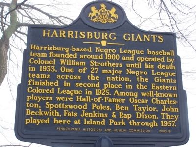 Harrisburg Giants Marker image. Click for full size.