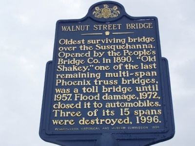 Walnut Street Bridge Marker image. Click for full size.