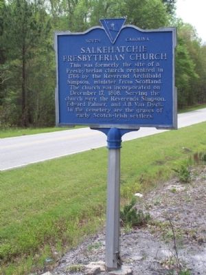 Salkehatchie Presbyterian Church Marker. Click for full size. Salkehatchie Presbyterian Church Marker image. Click for full size.