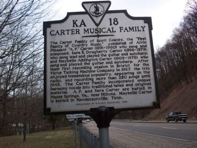Carter Musical Family Marker, at its original location image. Click for full size.
