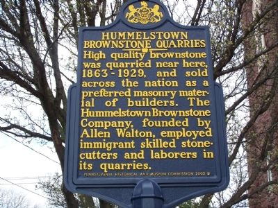 Hummelstown Brownstone Quarries Marker image. Click for full size.