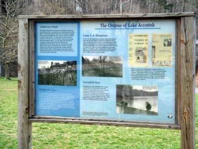 The Origins of Lake Accotink Marker image. Click for full size.