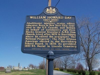 William Howard Day Marker. Click for full size. William Howard Day Marker image. Click for full size.