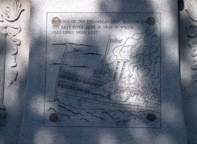 General Slocum Disaster Memorial Marker. Click for full size. General Slocum Disaster Memorial Marker image. Click for full size.