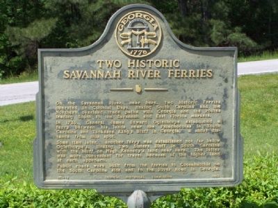 Two Historic Savannah River Ferries Marker image. Click for full size.