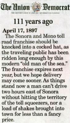 Union Democrat Newspaper Clipping. Click for full size. Union Democrat Newspaper Clipping image. Click for full size.